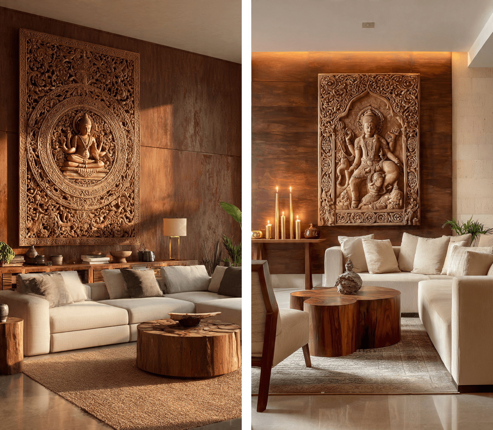 Large Carved Wood Wall Art: 10 Stunning Gajalakshmi Designs for Your Living Room
