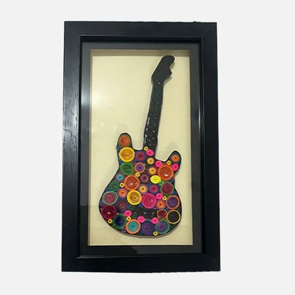 Quilled Electric Guitar Wall Art Gallery - Detail