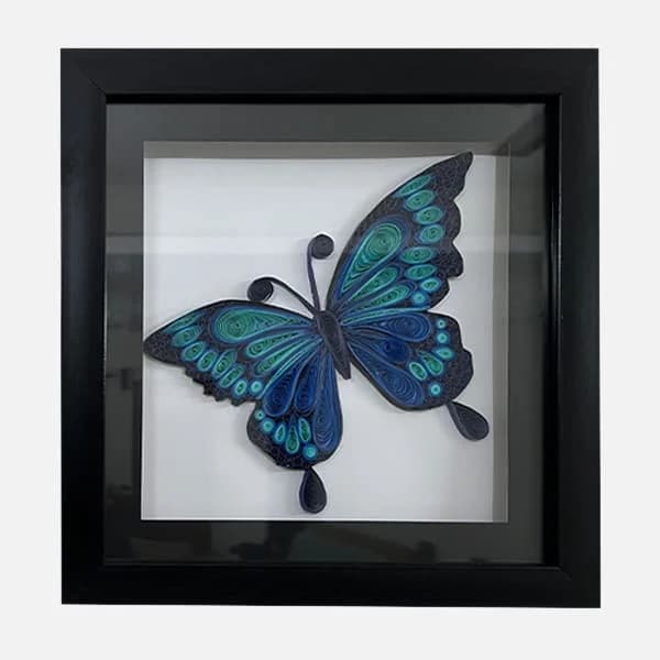 Blue Butterfly Wall Decor Frame Gallery - Detail