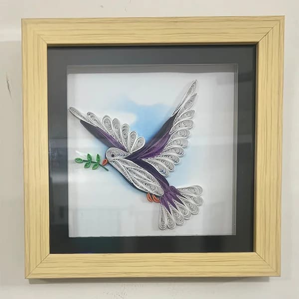 Paper Quilled Dove Frame Gallery - Detail