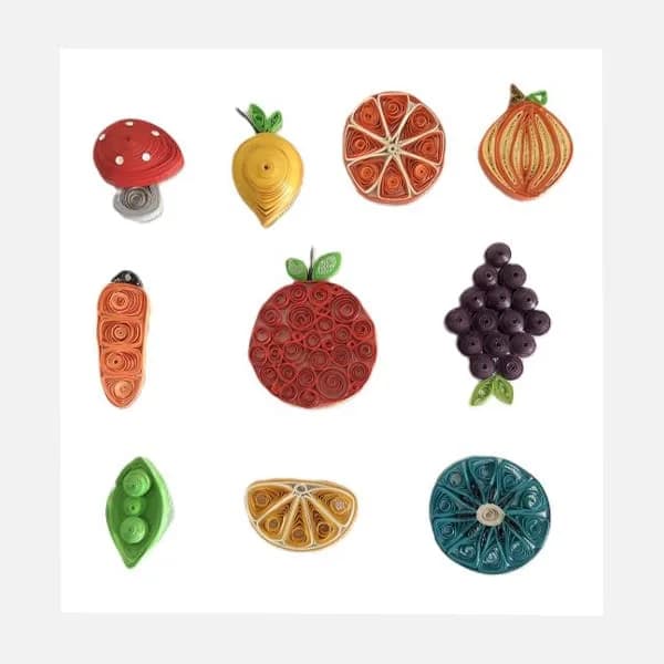 Paper Quilled Fruits Fridge Magnets Gallery - Detail