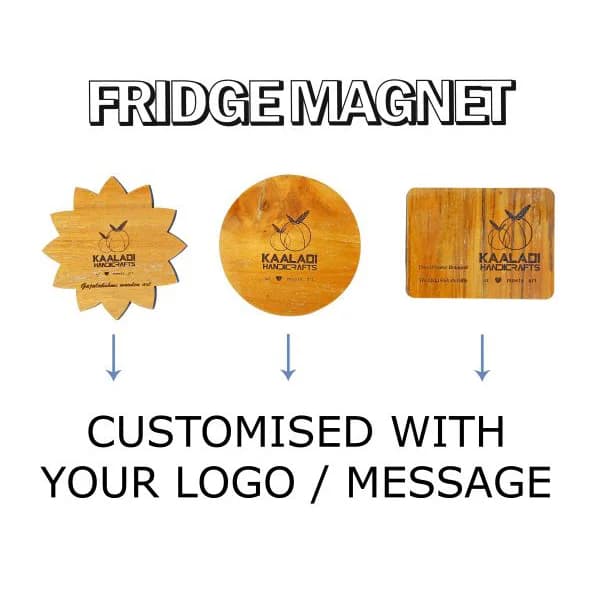Custom Teak Wood Fridge Magnet Gallery - Detail