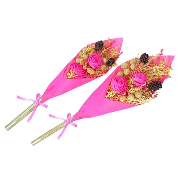 Mini Pink Flower Bouquet - Pack of 2 - Flower Bouquet collection | Indraniie