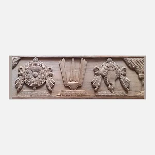 Vishnu Namam with Sangu and Chakra Wall Panel Gallery - Detail