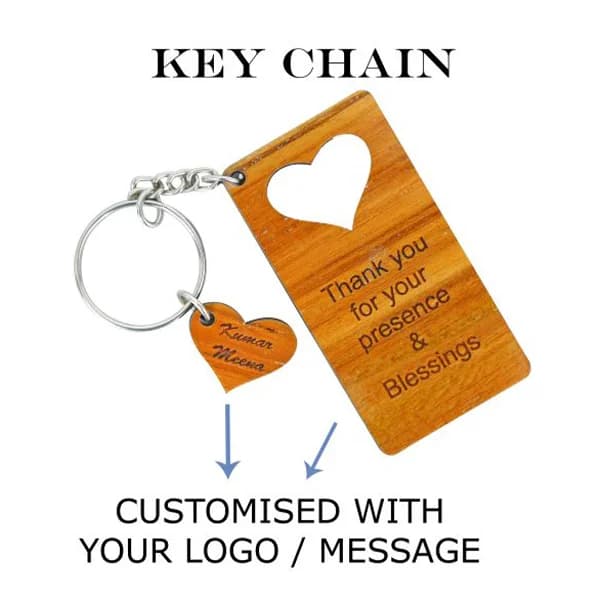 Custom Wooden Heart key Chain Gallery - Detail
