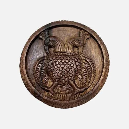 Large Antique Wood Finish Twin Parrot Wall Mount Decor