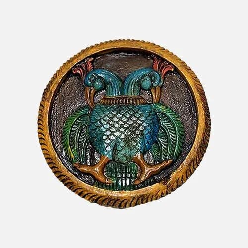 Large Multi Color Twin Parrot Wood Wall Decor