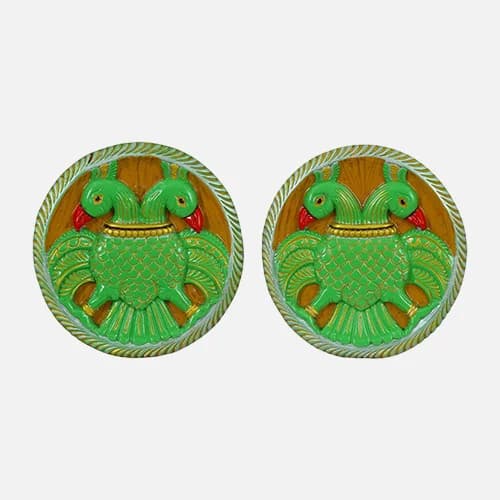 Twin Parrot Colour Finish Wall Hanging Decor Pair