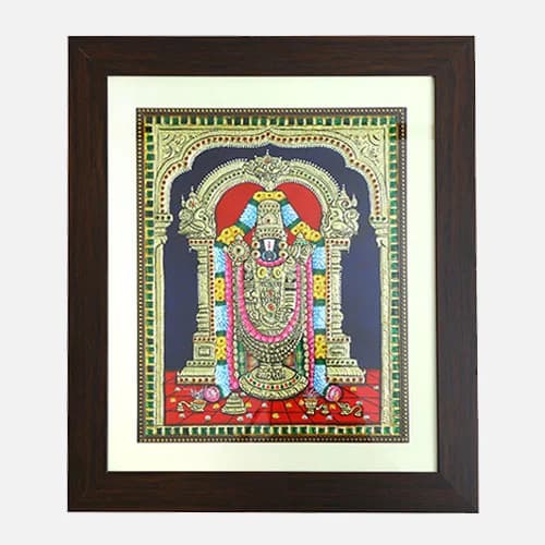 Lord Venkateshwara Tanjore Painting Gallery - Detail