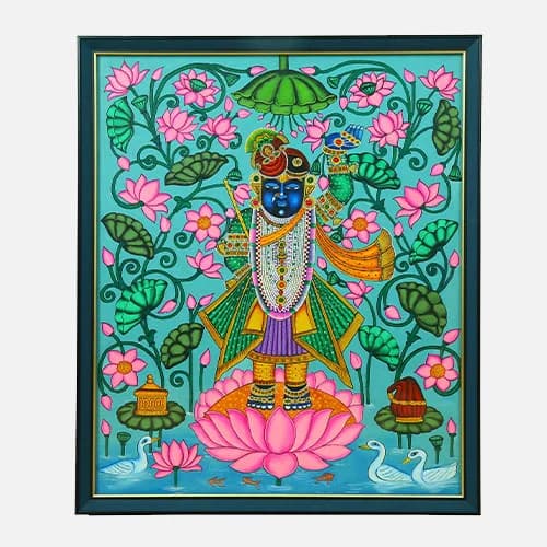 Lord Srinathji Pichwai Painting Frame Gallery - Detail