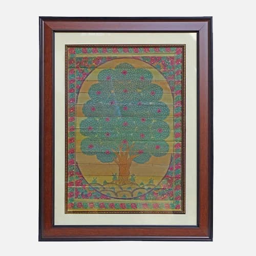 Palm Leaf Engraving Colourful Pupil Tree Gallery - Detail