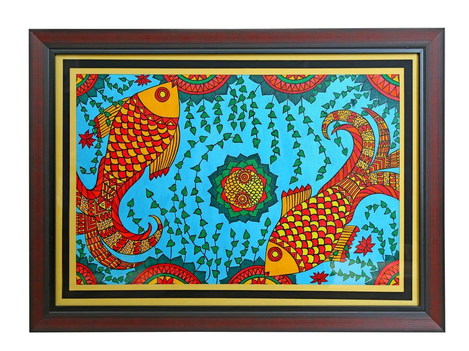 Colorful Fish Madhubani Painting Gallery - Detail