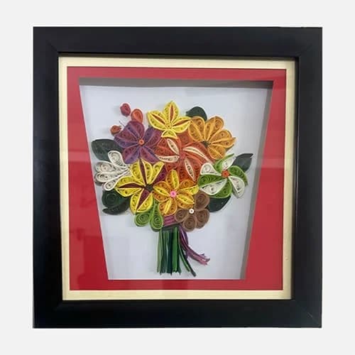 Paper Quilled Queen Flower Wall Art Gallery - Detail