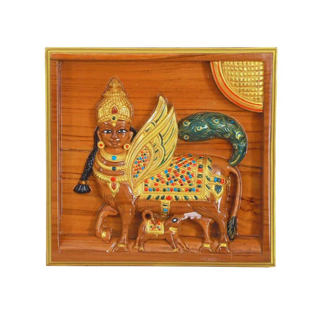 Wooden Kamadhenu Cow Frame Gallery - Detail