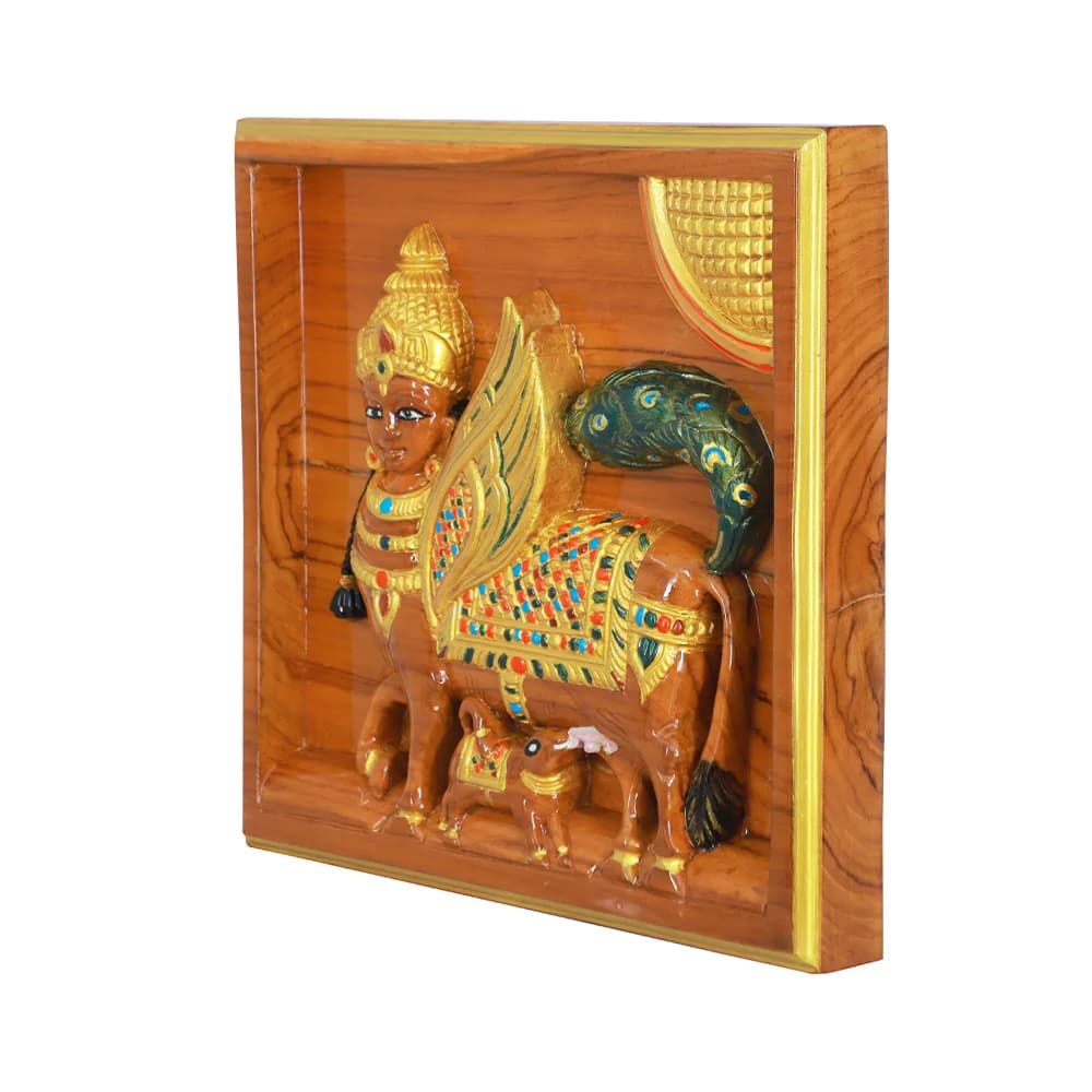Wooden Kamadhenu Cow Frame Gallery - Detail