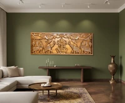 Gajalakshmi Wall Panel - Rosewood Finish