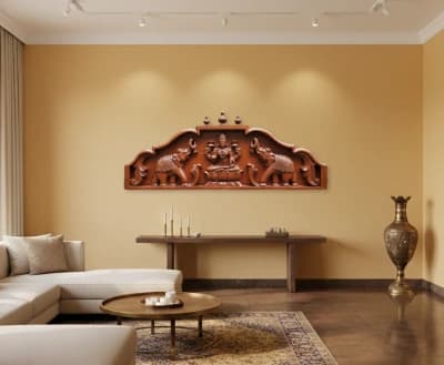Gajalakshmi Wall Panel - Rosewood Finish