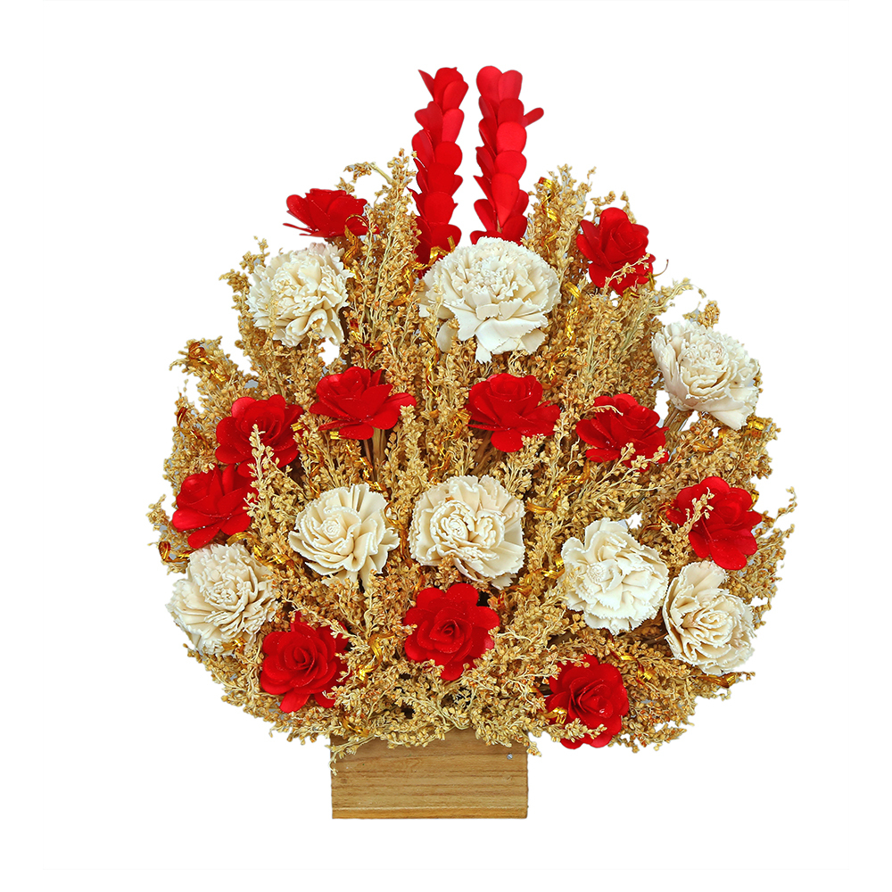 Mixed Red and White Rose Flowers Bunch