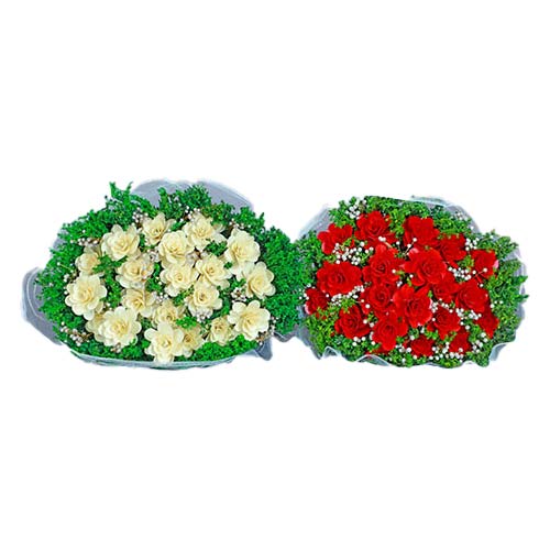 Palm Rose Blossom Bouquet Combo