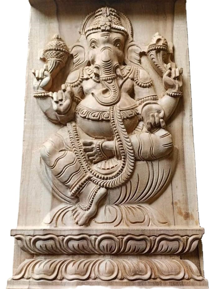 Large Ganesha Wood Panel