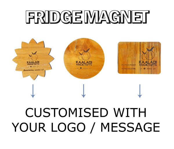 Custom Made Fridge Magnet - Teak Wood