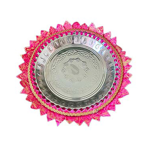 Rose Petal With Sliver Decor Plate