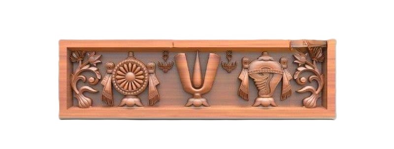 36" Wooden Thirunamam Sangu Chakra with Lamp Panel
